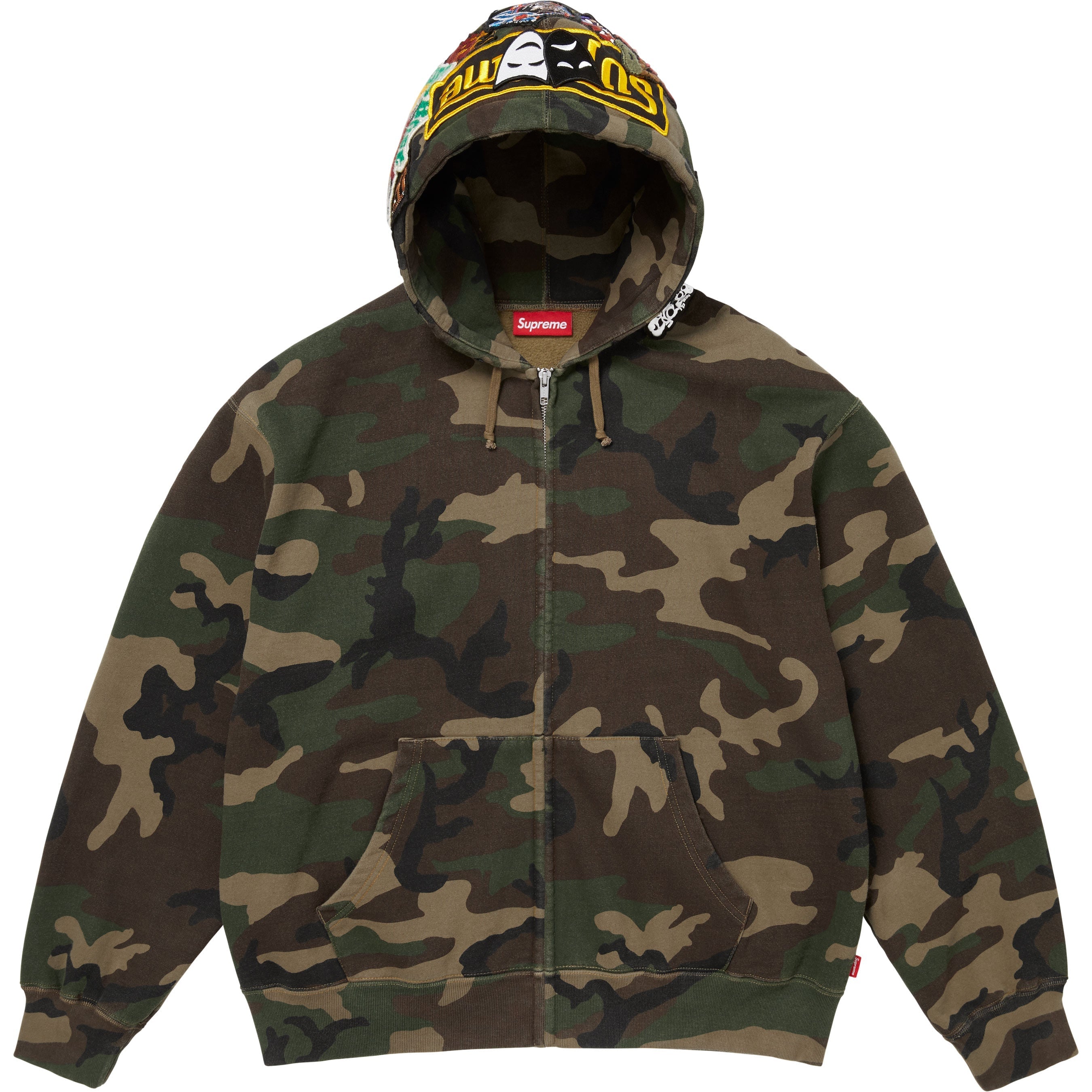 Patches Zip Up Hooded Sweatshirt view 2